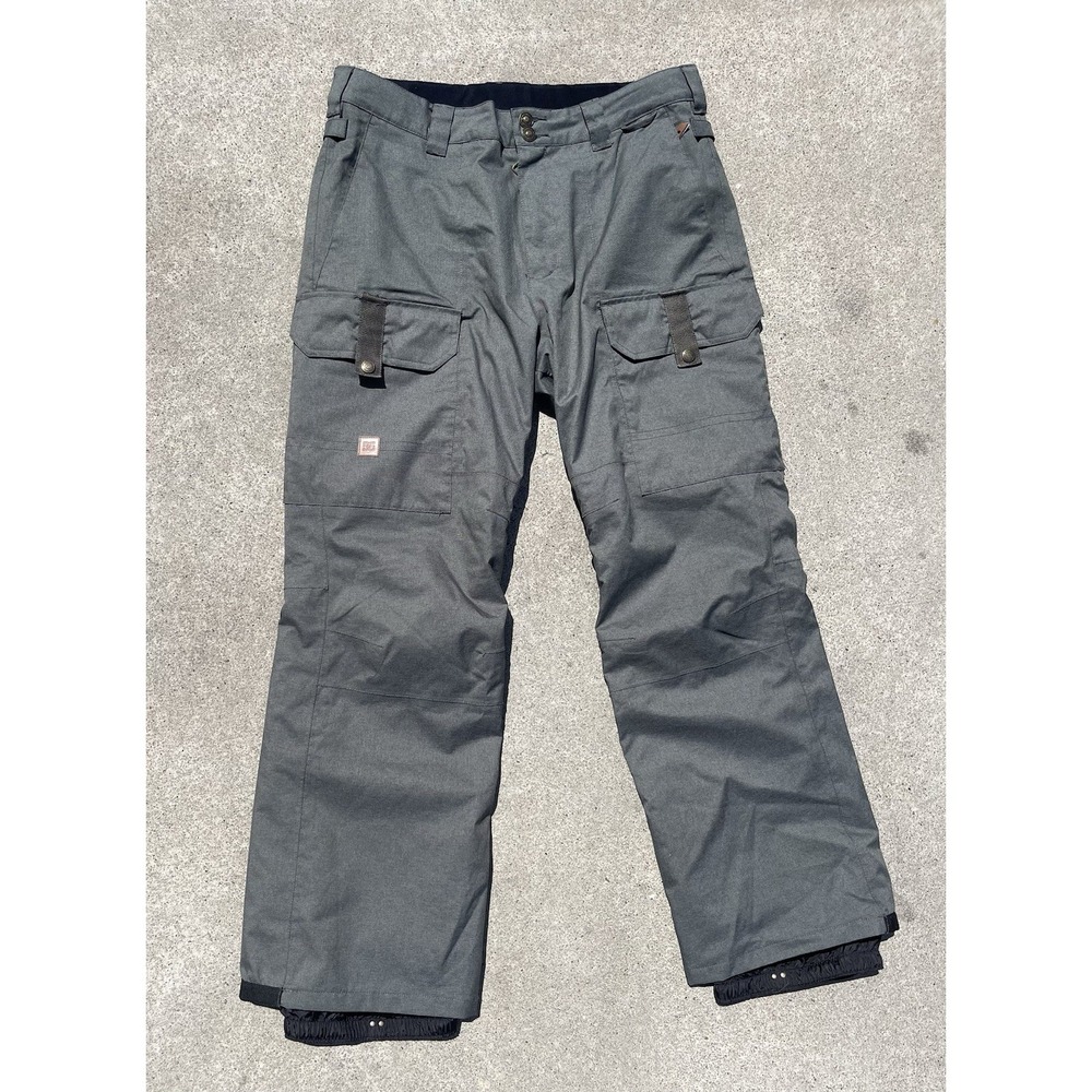 DC Shoes Snowboard Pants Mens XL Gray 15K Waterproof Cargo Ski Snow Technical